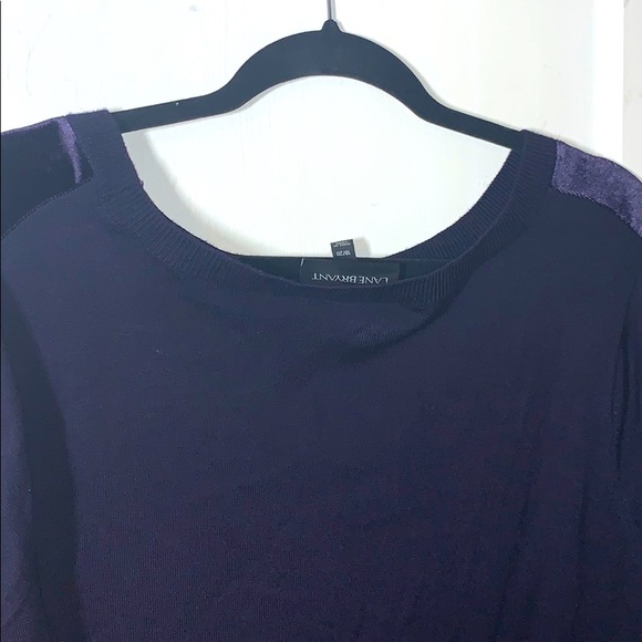 Lane Bryant Dark Purple Velvet Front Sweater - Picture 4 of 4